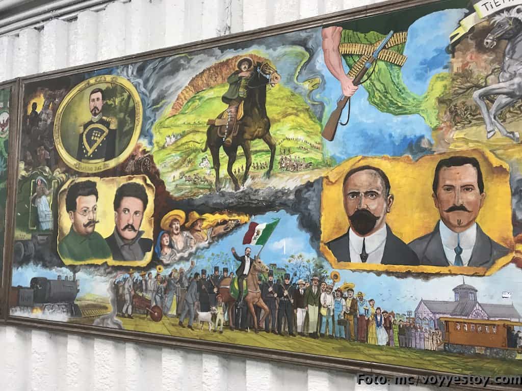 Mural en el metro Hidalgo de la revolucion mexicana con Francisco I. Madero